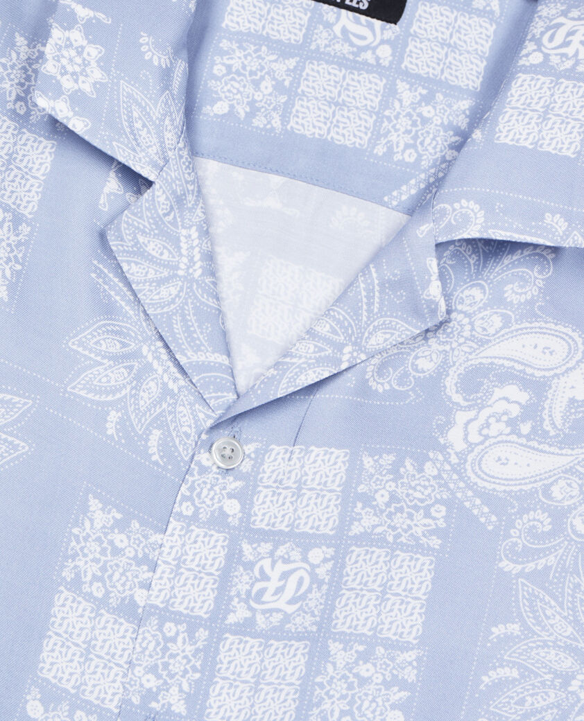 The Kooples HOMBRE WHITE / SKY BLUE camisa estampada manga corta