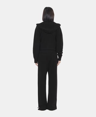 The Kooples WOMEN BLACK black wool and cashmere trousers