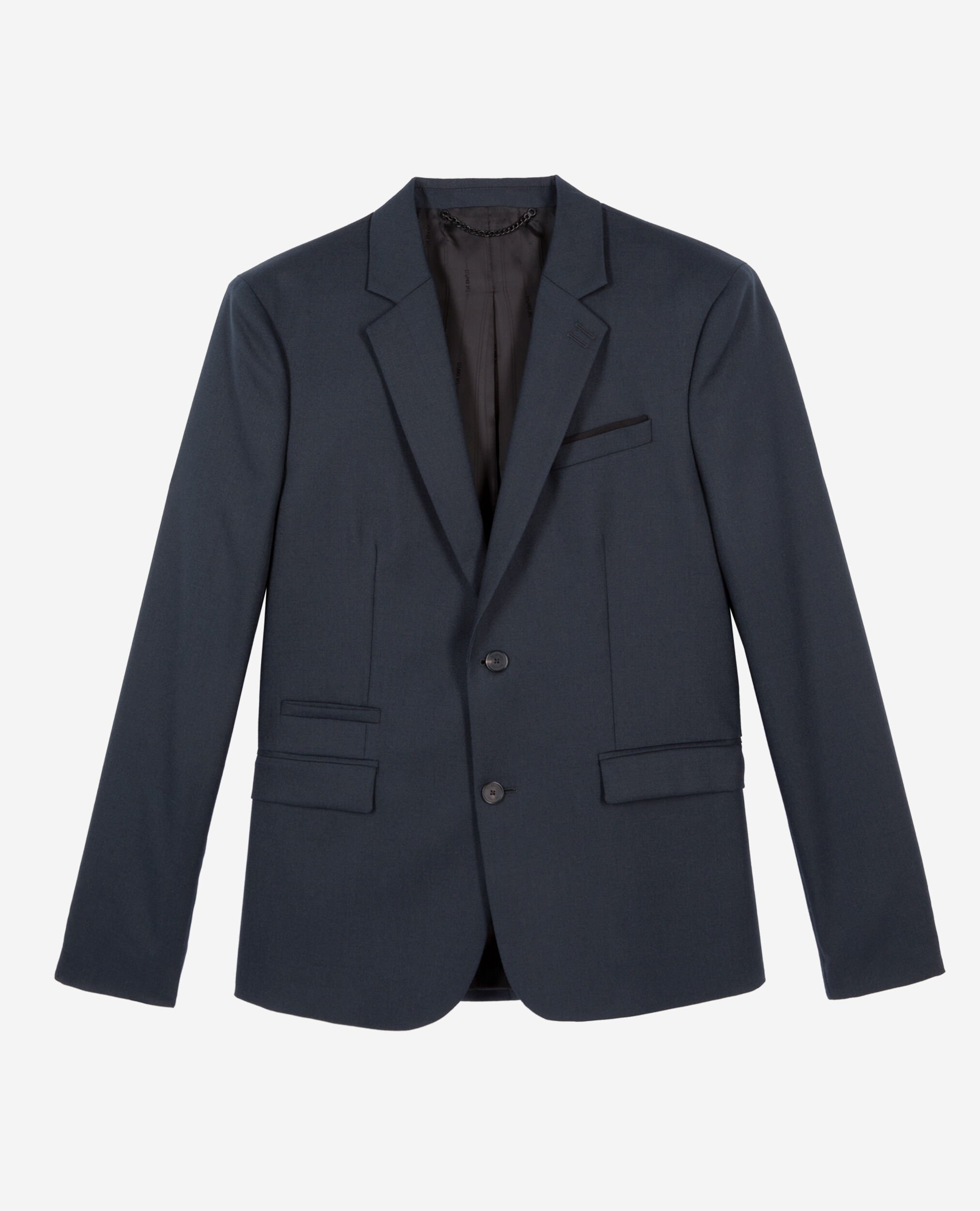 Veste de costume en laine doite bleue, BLUE PETROL, hi-res image number null