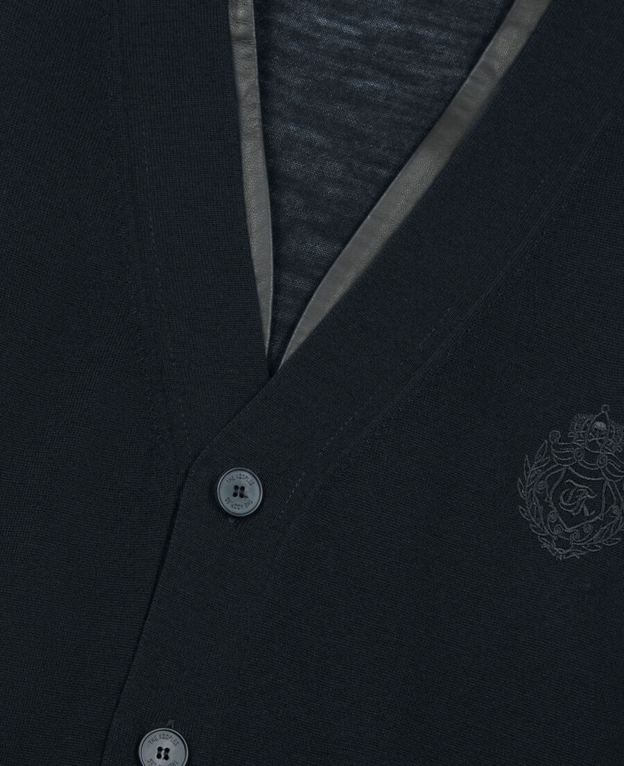 The Kooples H BLACK black merino wool cardigan 