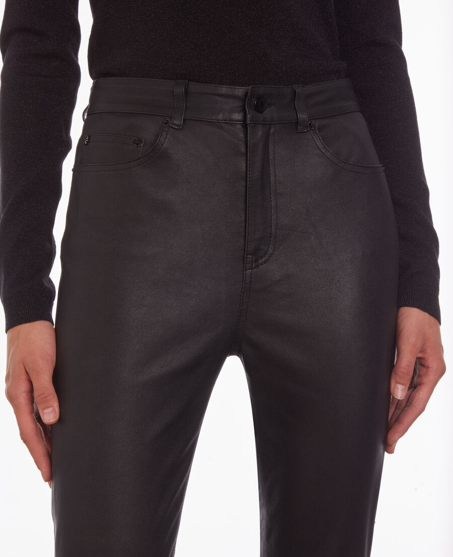 black leather skinny trousers