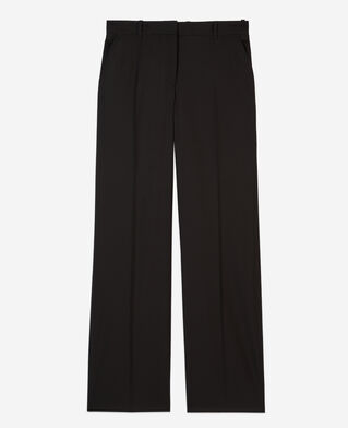 The Kooples FEMME BLACK pantalon tailleur en laine coupe droite noir 