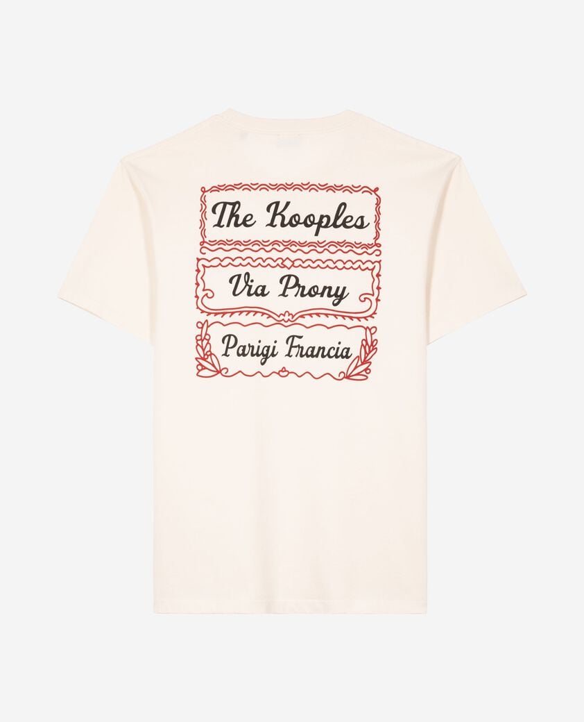 The Kooples MEN LIGHT BEIGE t-shirt with beige via prony screen print