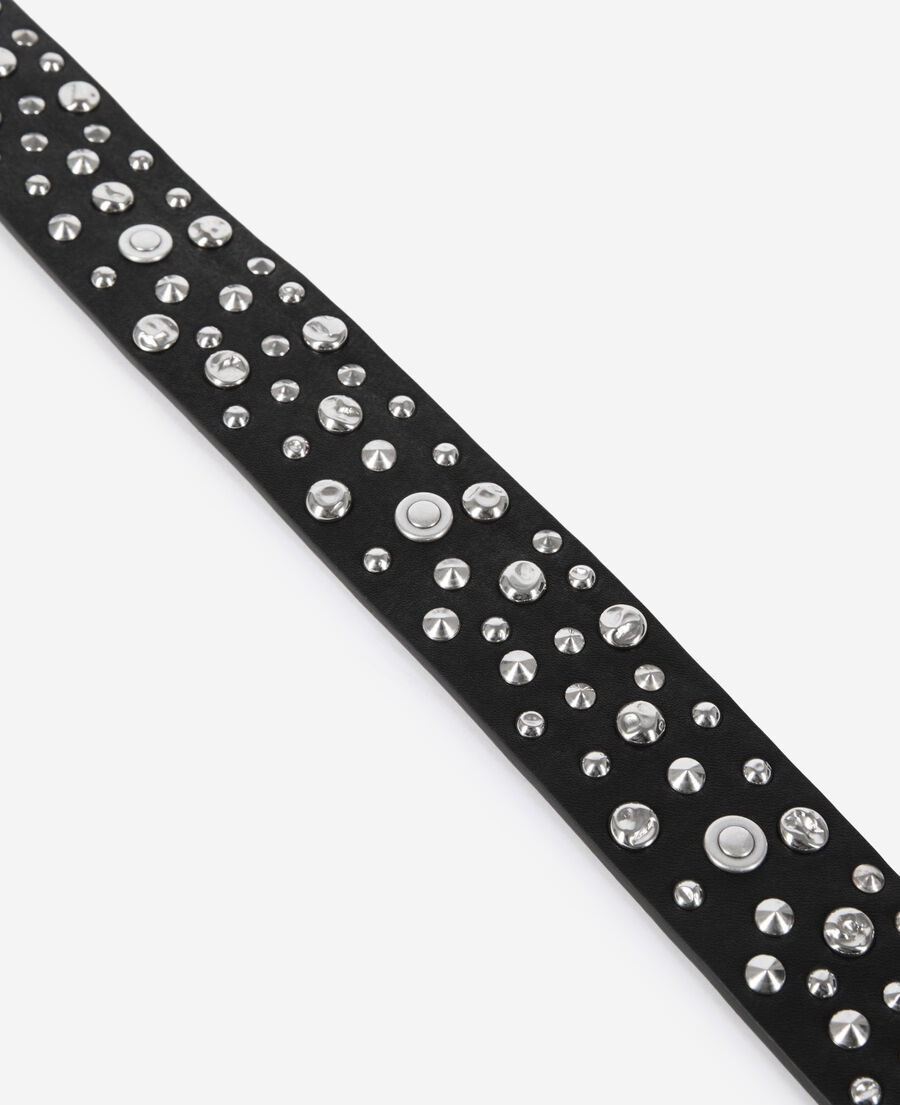 The Kooples FEMME BLACK ceinture cloutée en cuir noir