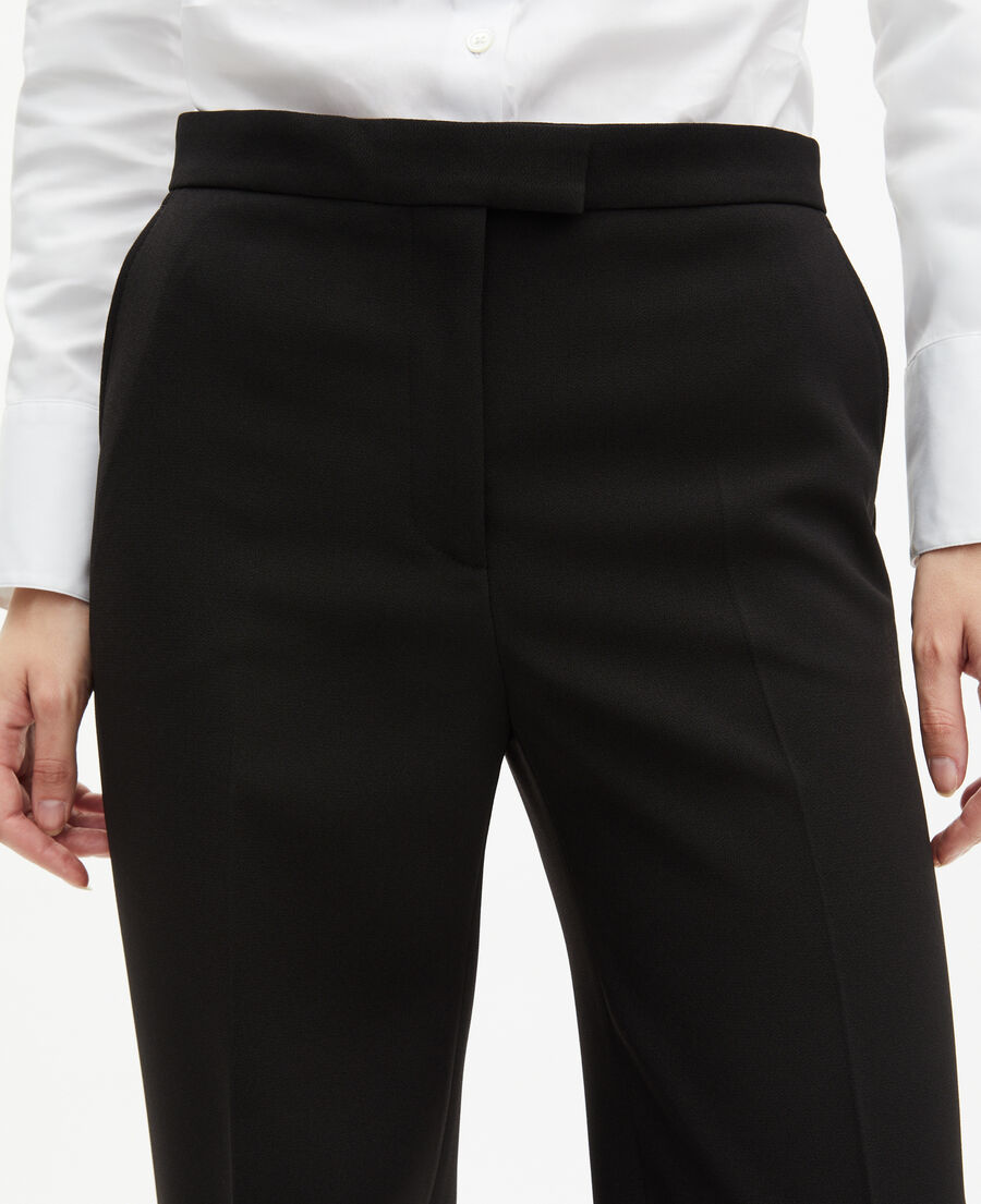The Kooples FEMME BLACK pantalon tailleur en crêpe coupe droite noir