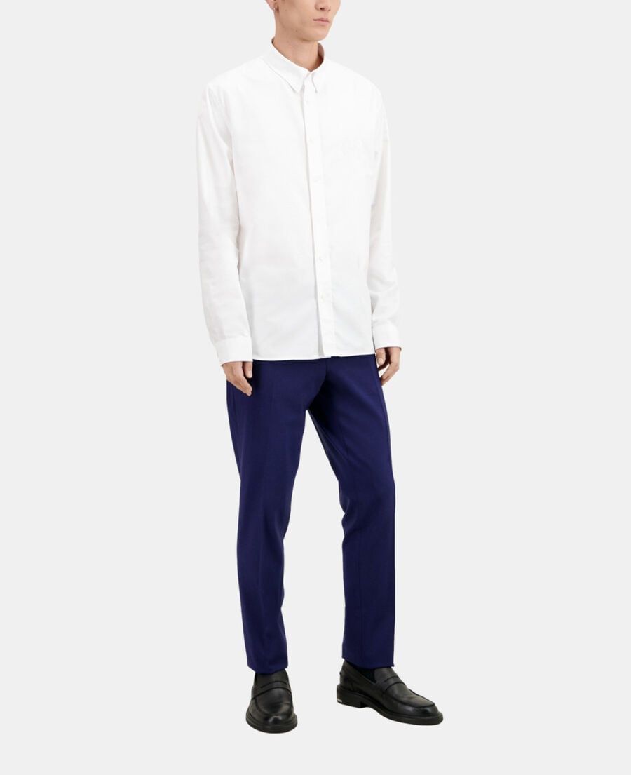 The Kooples HOMME WHITE chemise oxford avec broderie blanche