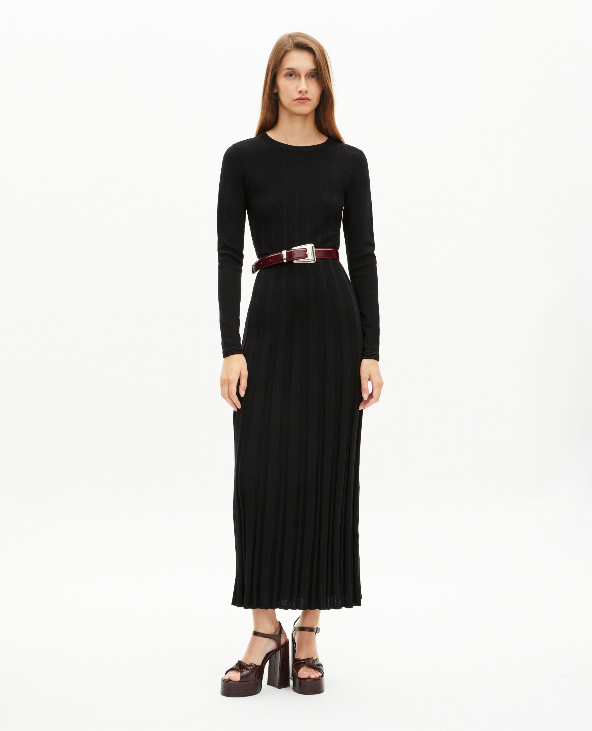 Ceinture en cuir bordeaux, BORDEAUX, hi-res image number null