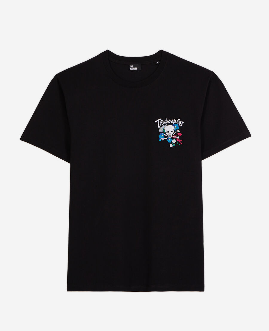 black t-shirt with embroidery