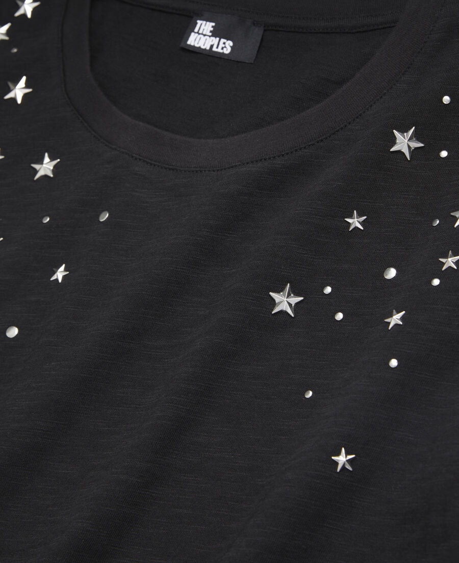 t-shirt femme noir avec étoiles