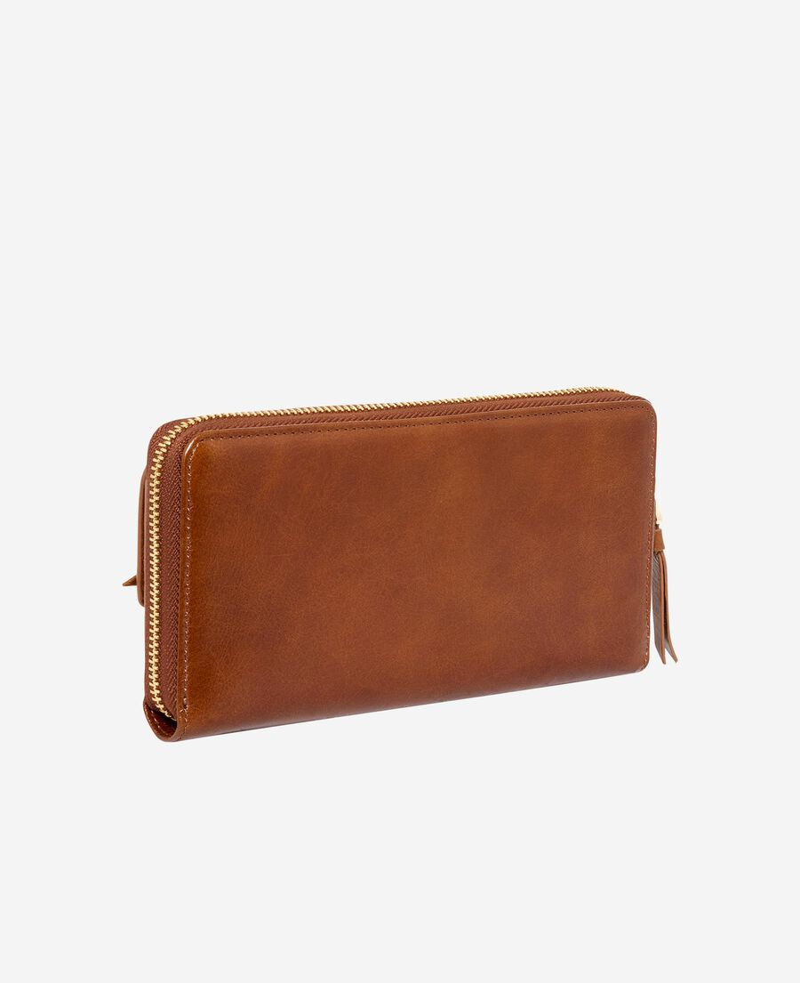 The Kooples FEMME BROWN portefeuille amelia en cuir marron