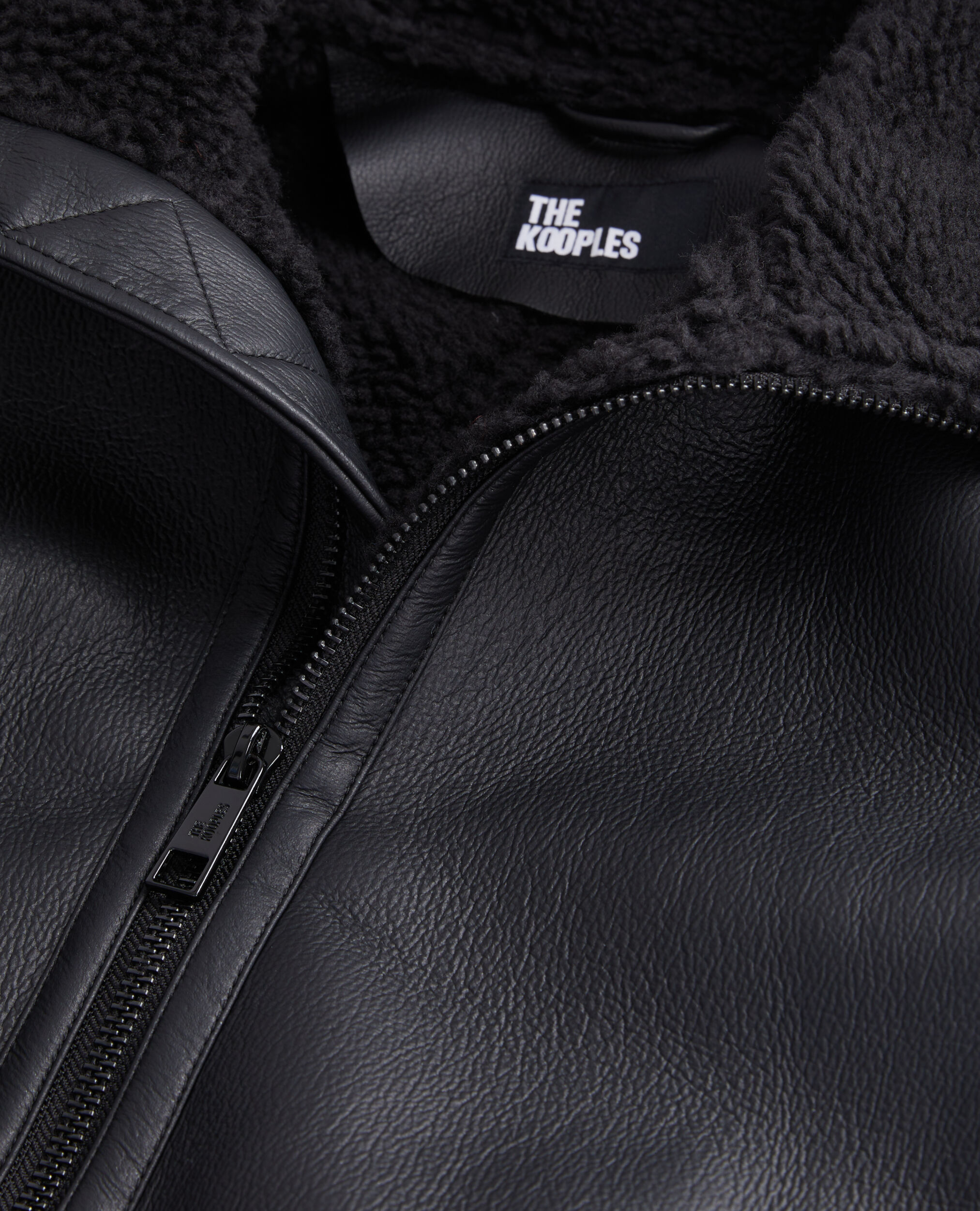 Mens black deals faux shearling jacket