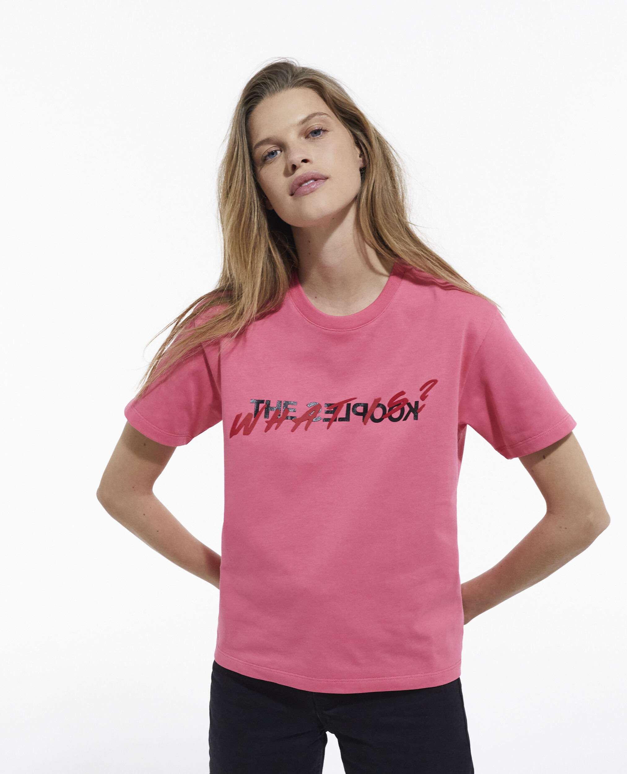 Pink What is T-shirt, OLD ROSE, hi-res image number null