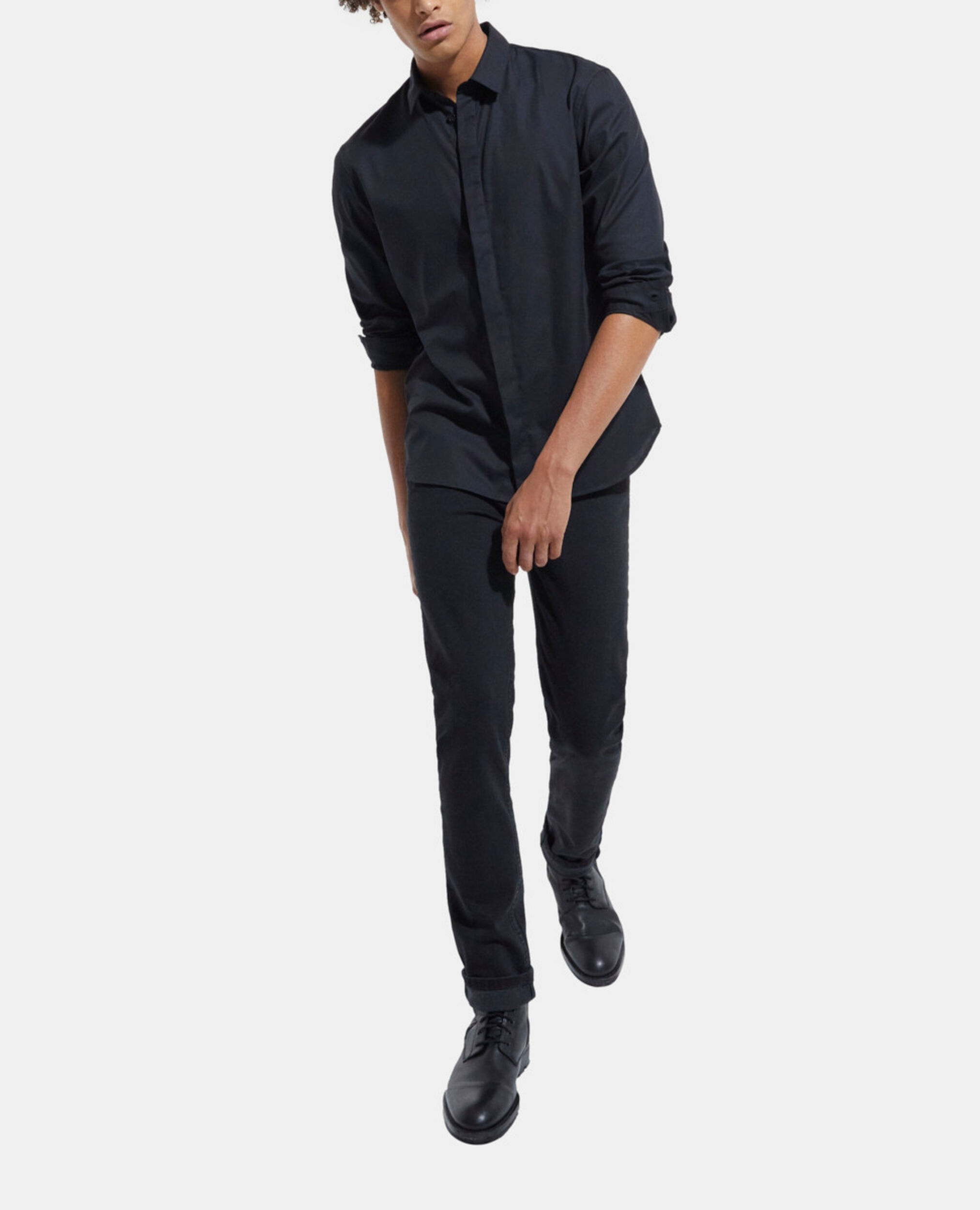 Chemise col classique noire, BLACK, hi-res image number null