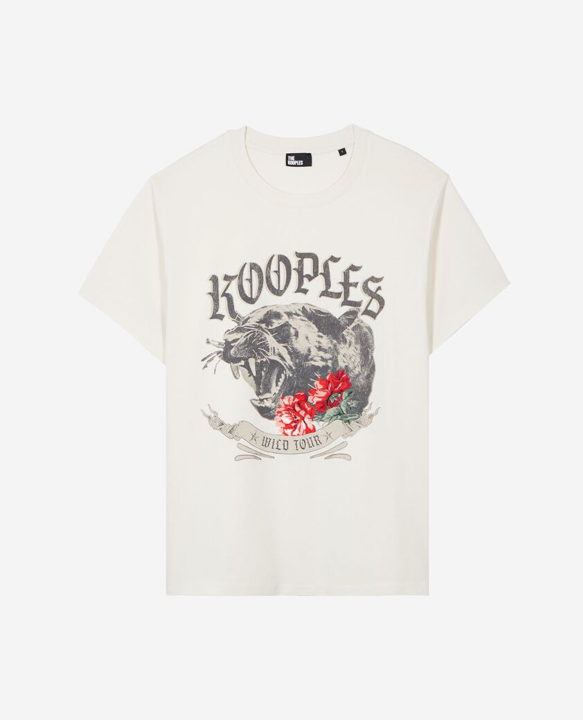 The Kooples FEMME LIGHT BEIGE t-shirt avec s&eacute;rigraphie &eacute;cru