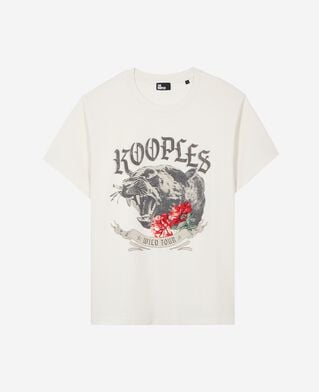 The Kooples FEMME LIGHT BEIGE t-shirt avec s&eacute;rigraphie &eacute;cru