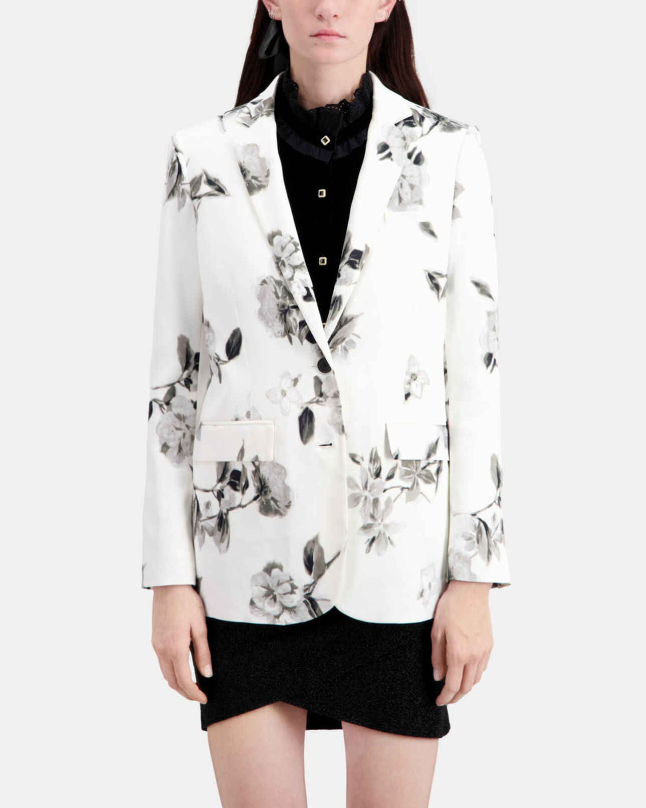 The Kooples FEMME ECRU veste tailleur imprimée