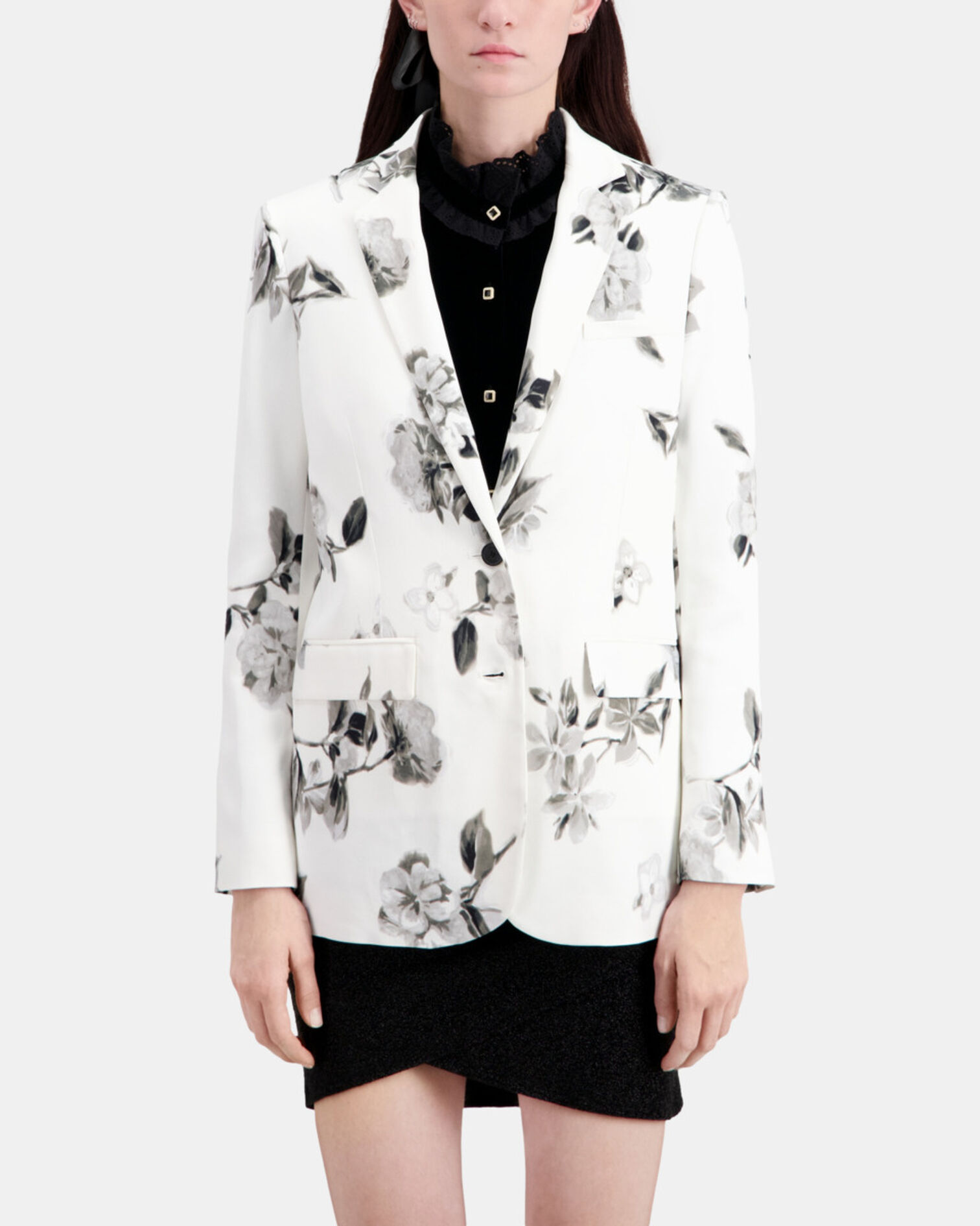 Veste tailleur imprimée, ECRU, hi-res image number null