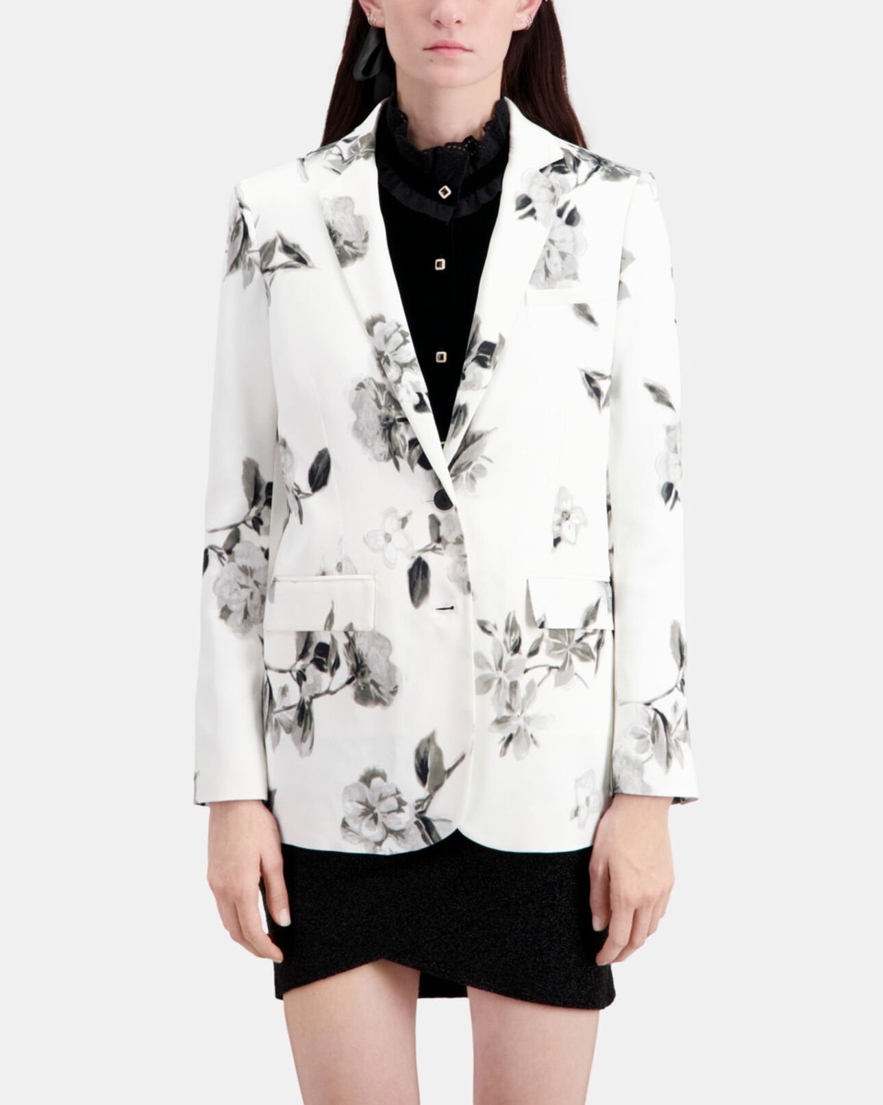 The Kooples FEMME ECRU veste tailleur imprimée