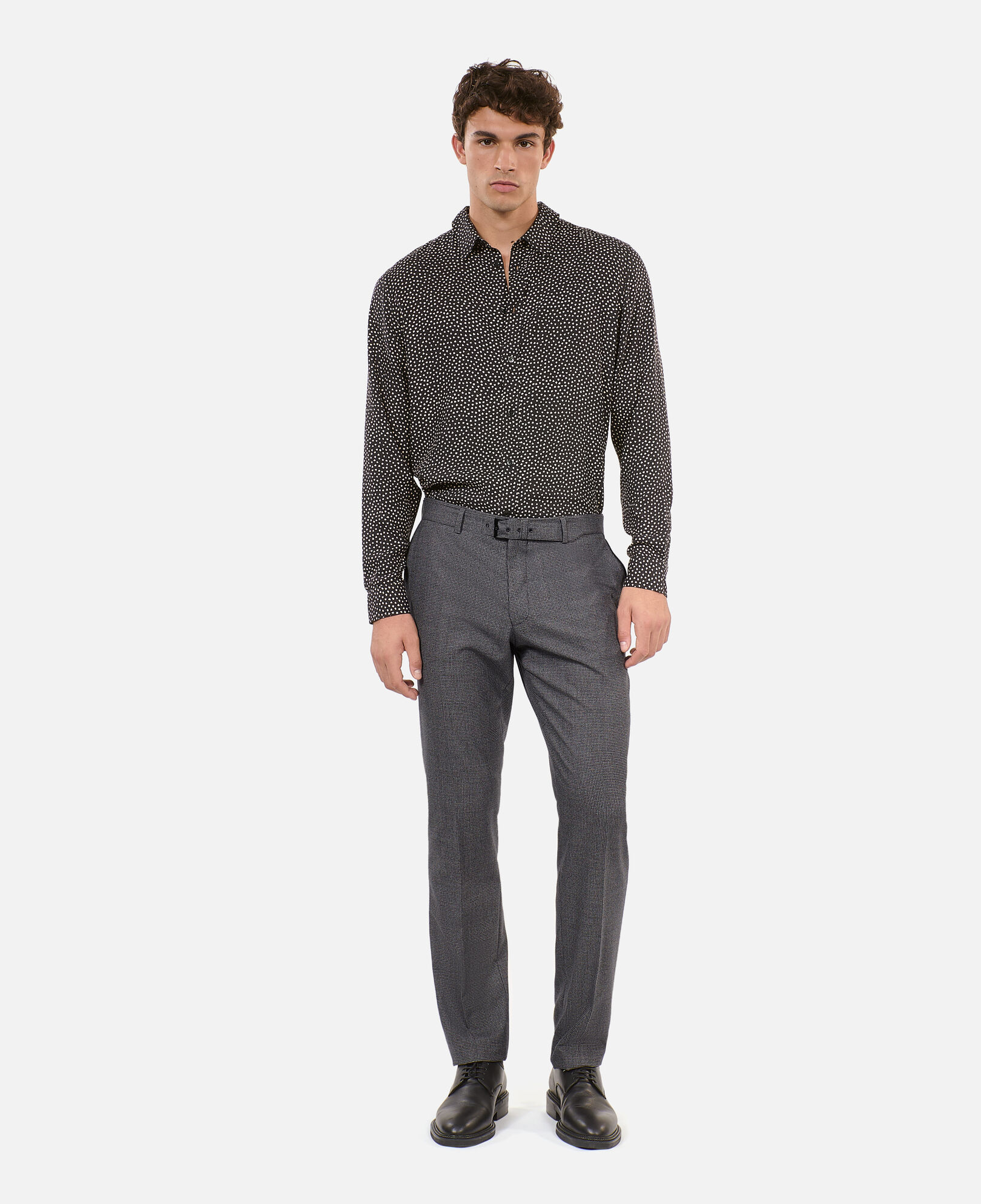 The Kooples MEN BLACK GREY black and white houndstooth suit trousers