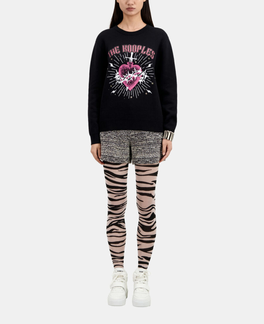 dagger through heart black jumper with stars