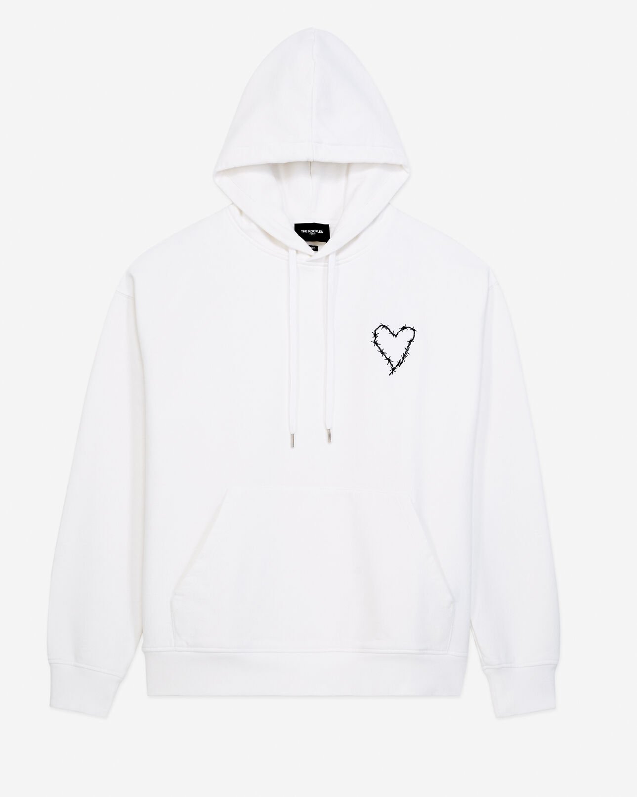 The Kooples HERREN ECRU weißes sweatshirt mit kapuze
