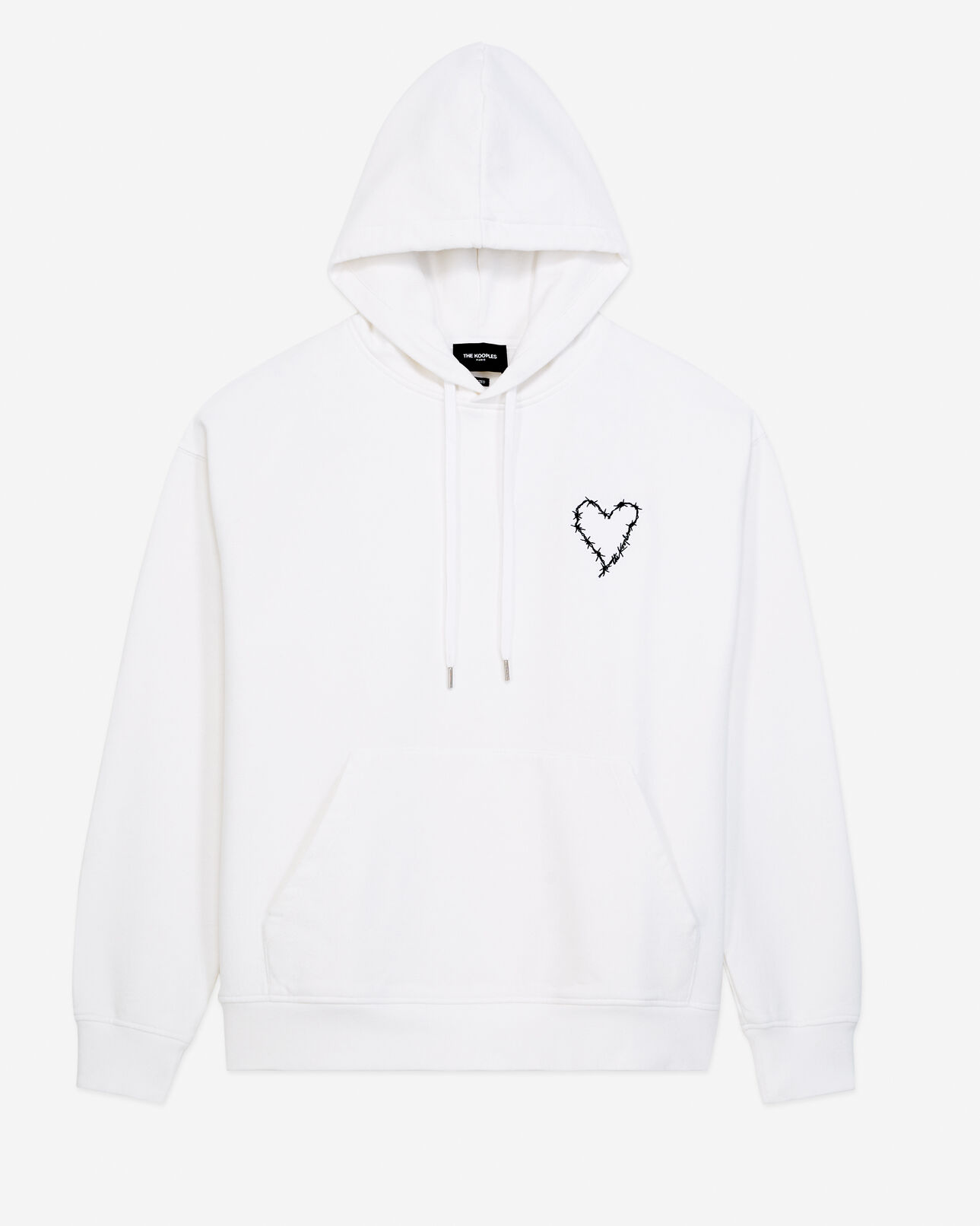 The Kooples MEN ECRU white hooded sweatshirt