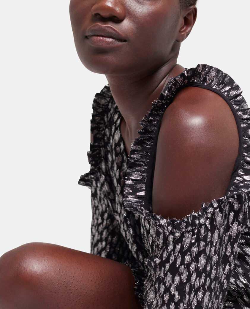 The Kooples WOMEN ANTIC SILVER leopard-print short dress