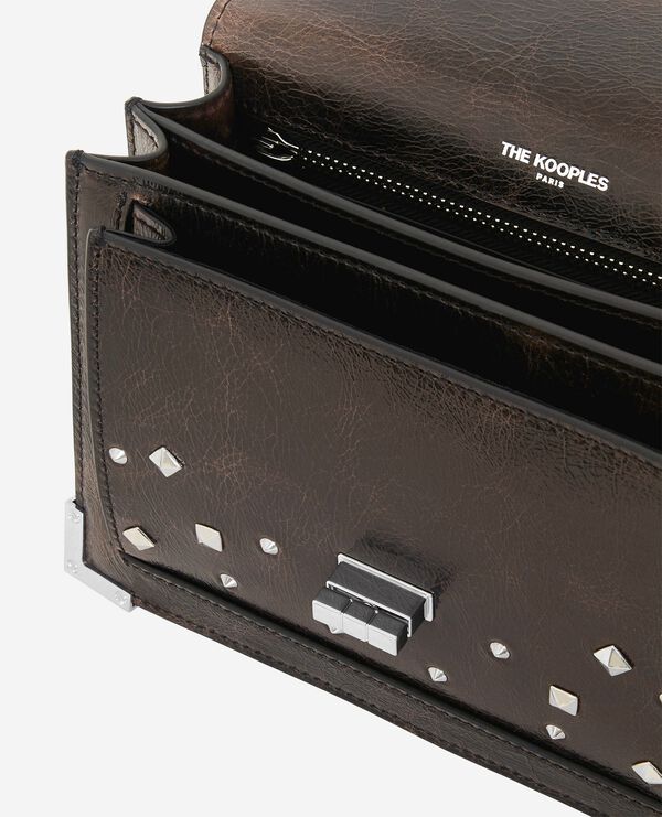 The Kooples MUJER BROWN bolso pequeño emily de piel agrietada marrón