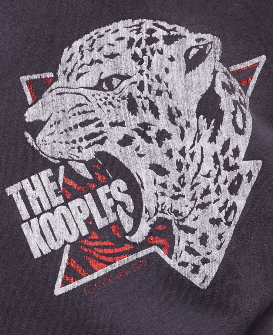sweatshirt sérigraphié tigre noir