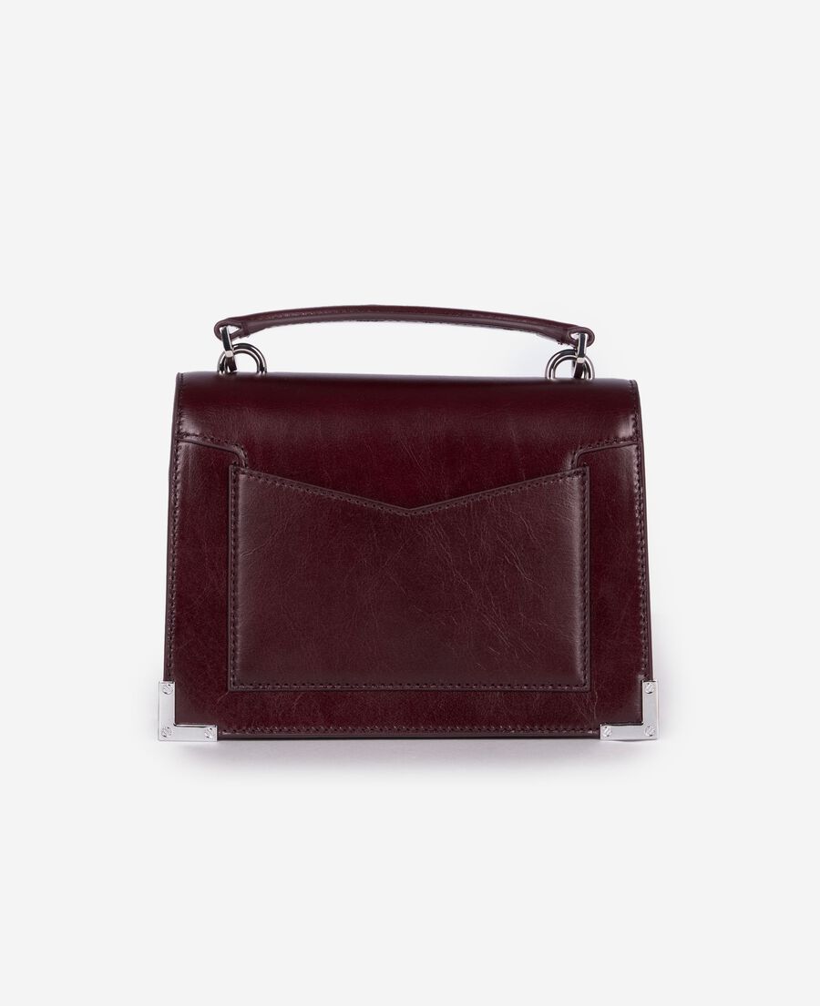 The Kooples WOMEN BORDEAUX emily small bag in burgundy cracked leather