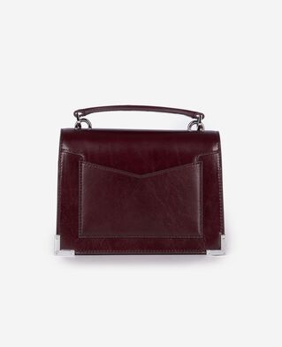 The Kooples WOMEN BORDEAUX emily small bag in burgundy cracked leather