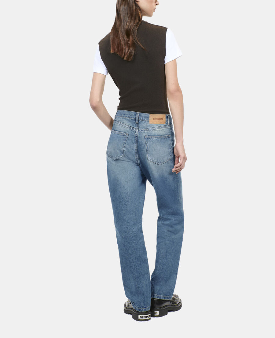 The Kooples FEMME MEDIUM BLUE jean boyfriend bleu