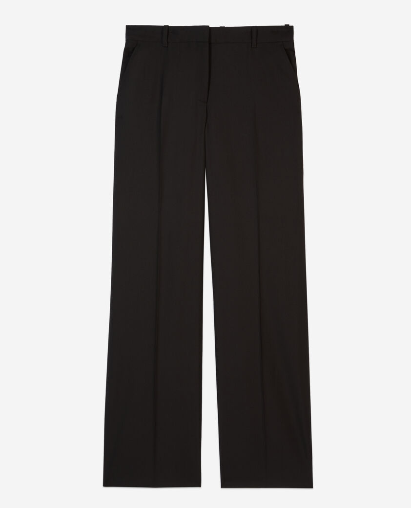 The Kooples FEMME BLACK pantalon tailleur en laine coupe droite noir 