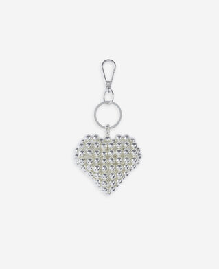The Kooples F SILVER silver heart bag charm
