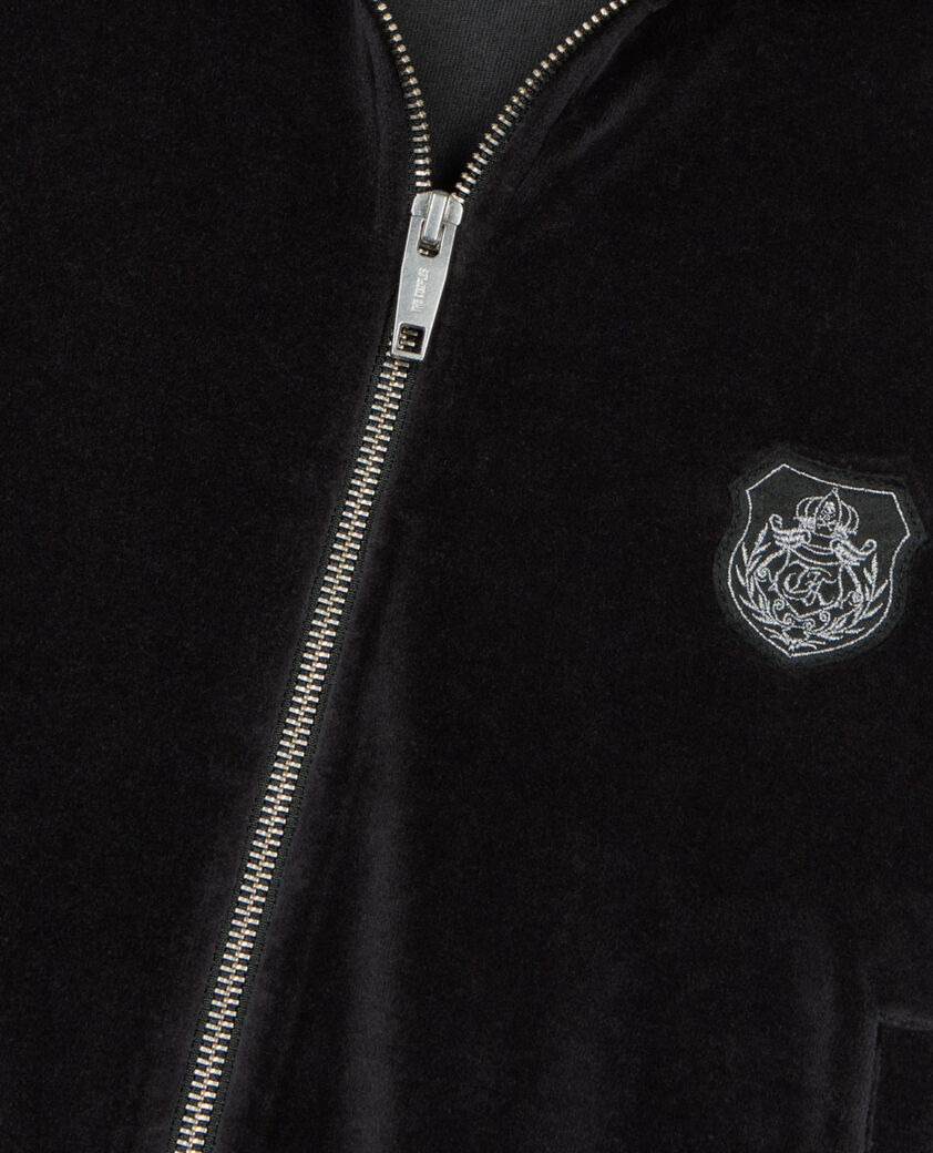 The Kooples WOMEN BLACK black velvet logo sweatshirt