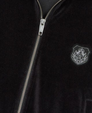 The Kooples FEMME BLACK sweatshirt logo en velours noir