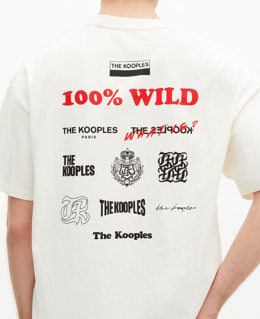 The Kooples HOMME ECRU t-shirt oversize avec sérigraphie écru