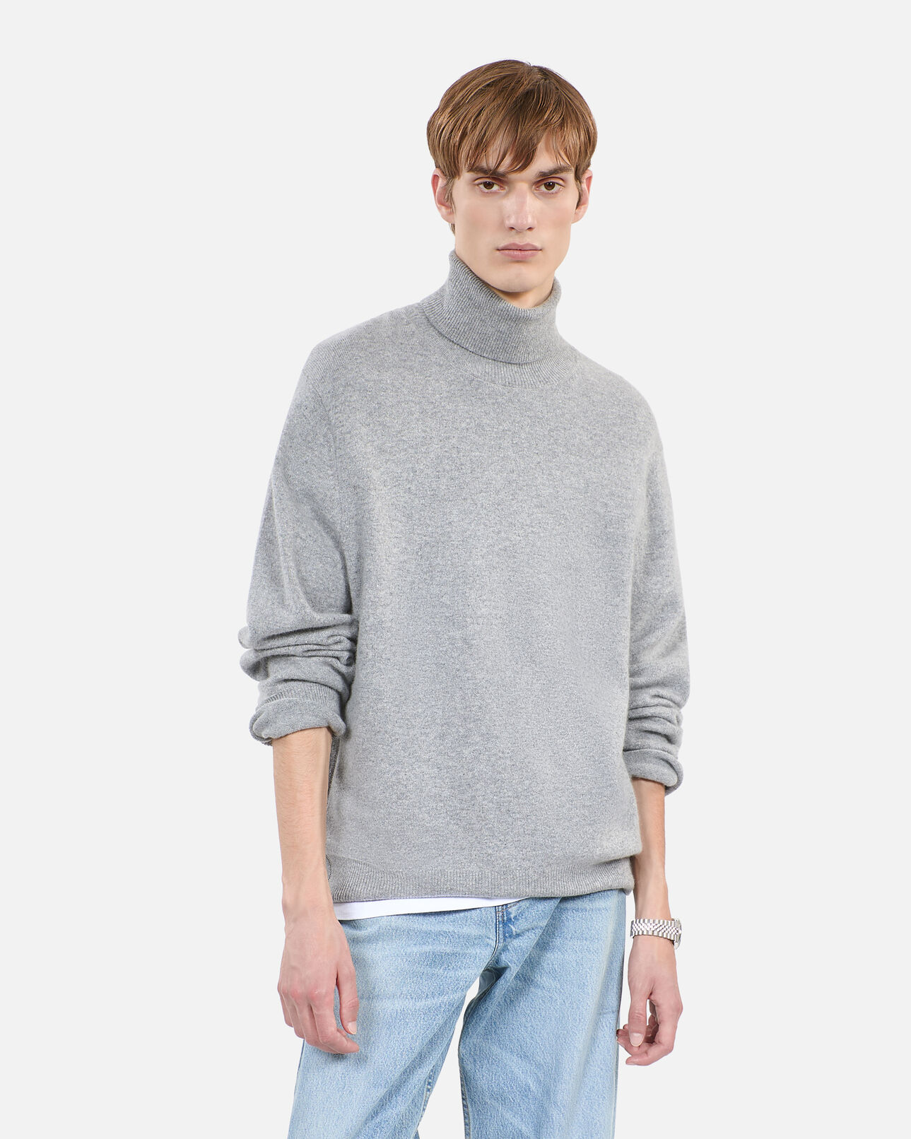 The Kooples MEN MIDDLE GREY MEL grey cashmere sweater
