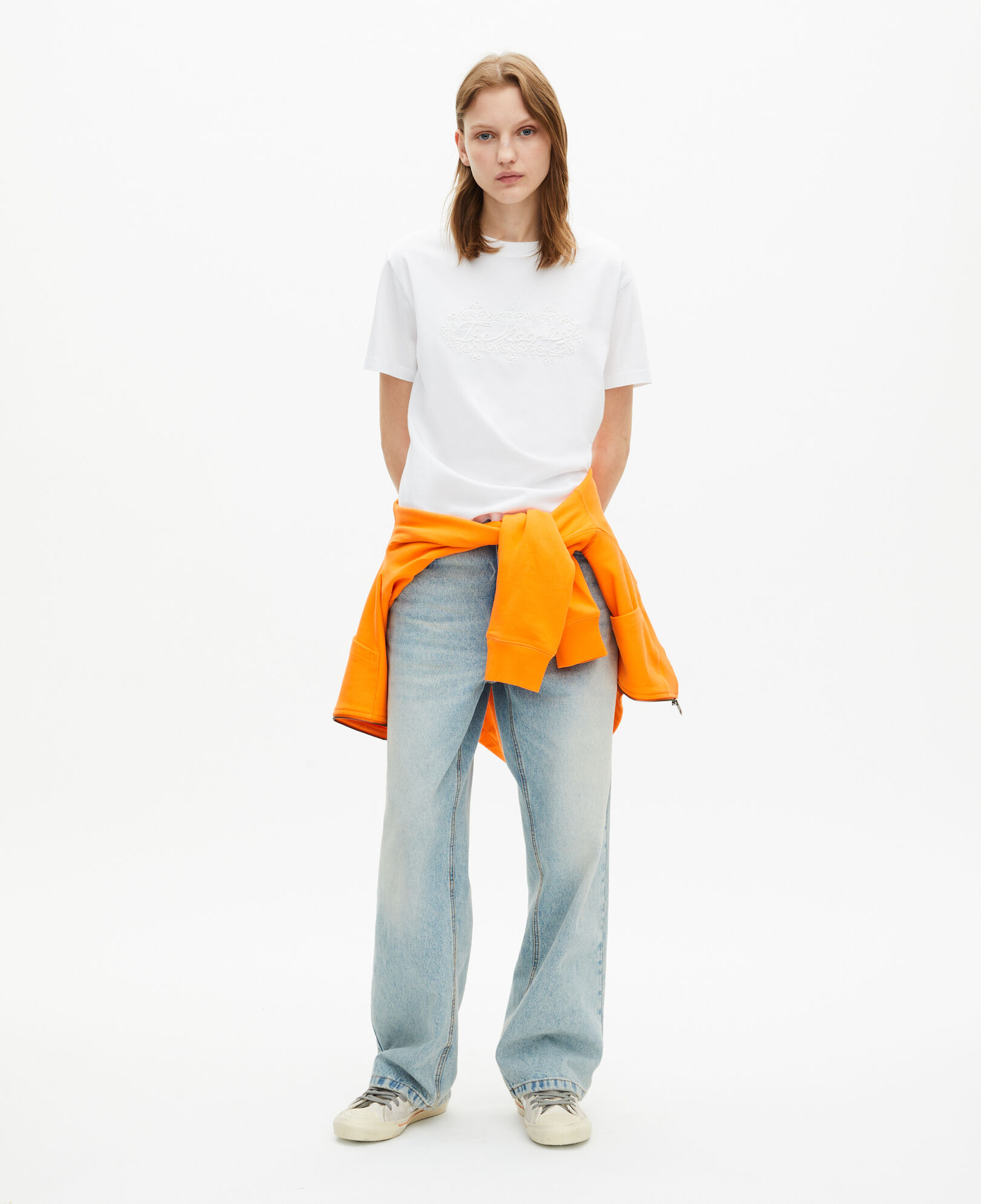 The Kooples WOMEN WHITE women's embroidered white logo t-shirt