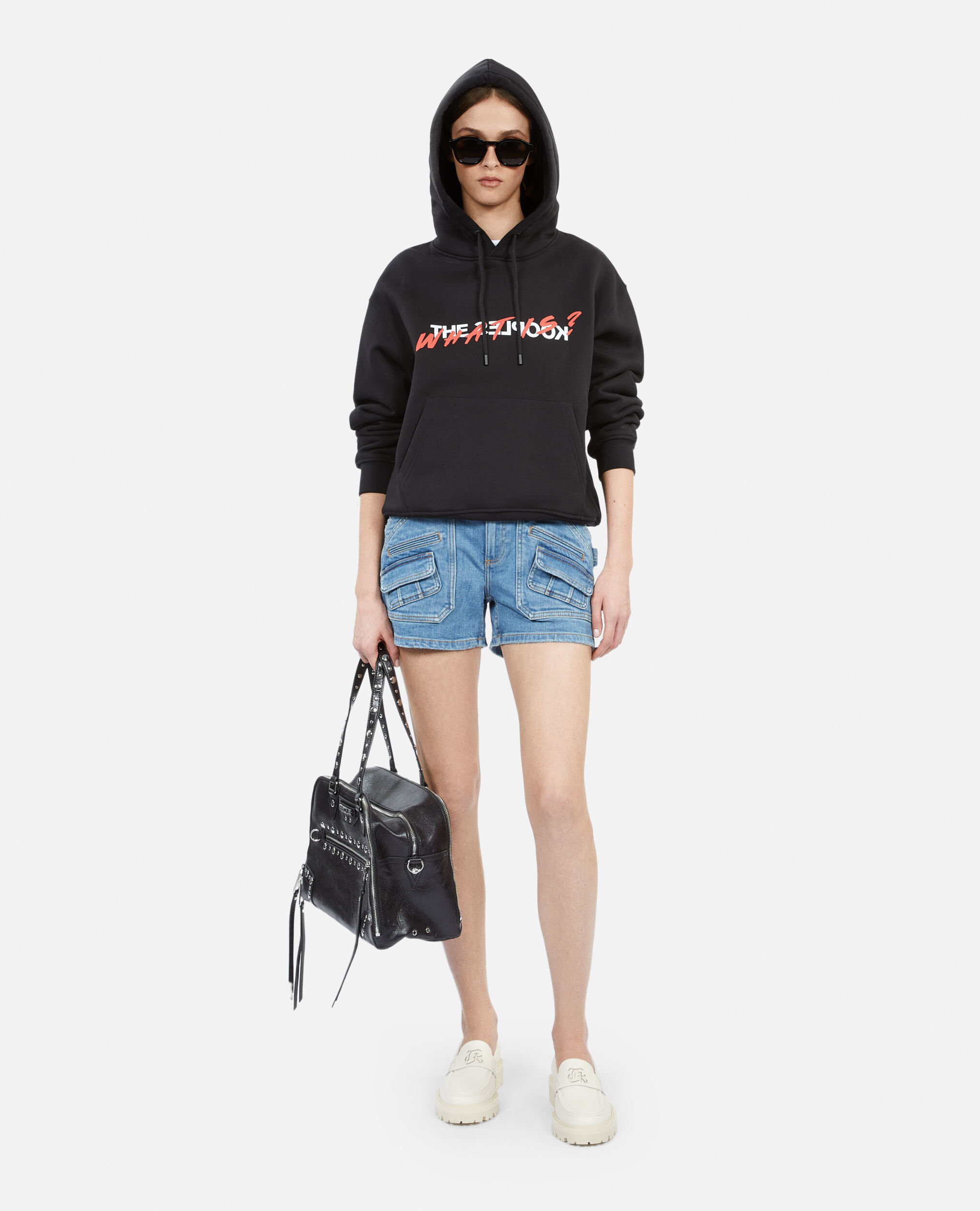 Sweatshirt Femme à capuche What is noir