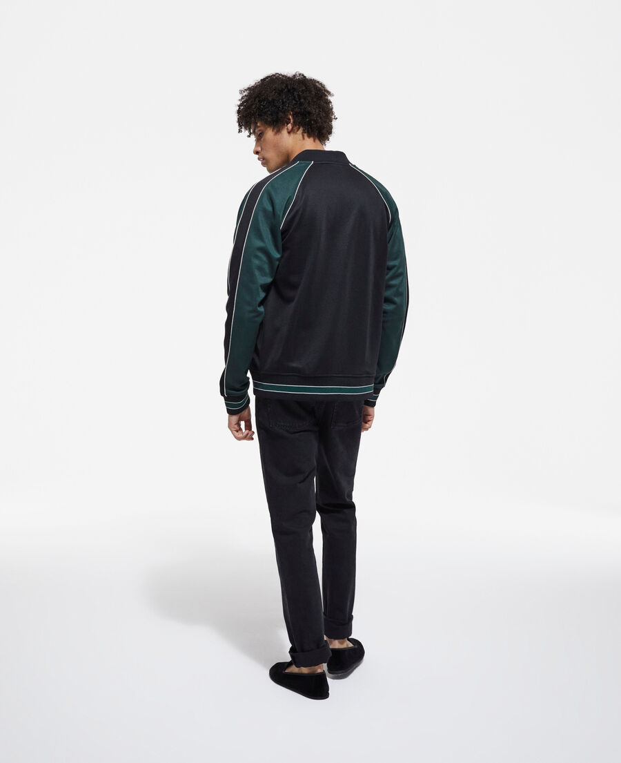 The Kooples HOMME VERT BOUTEILLE sweatshirt zipp&eacute; bicolore