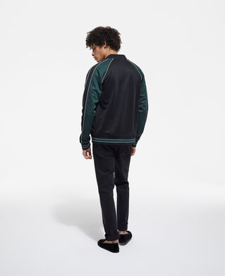 The Kooples HOMME VERT BOUTEILLE sweatshirt zipp&eacute; bicolore