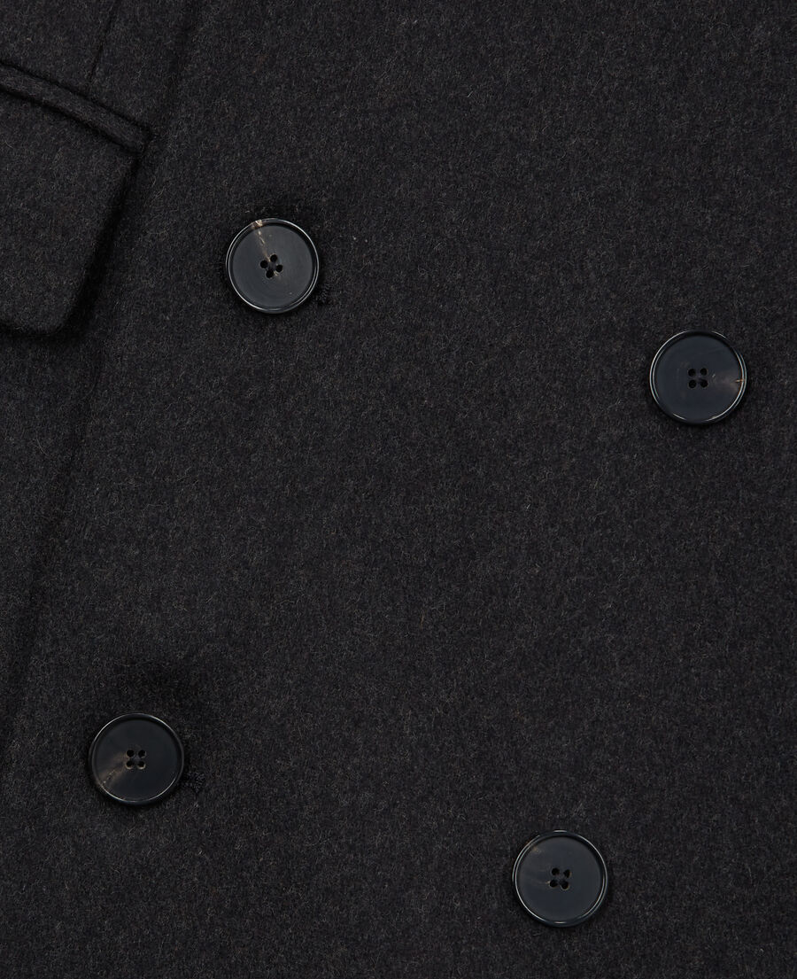 manteau long en laine gris