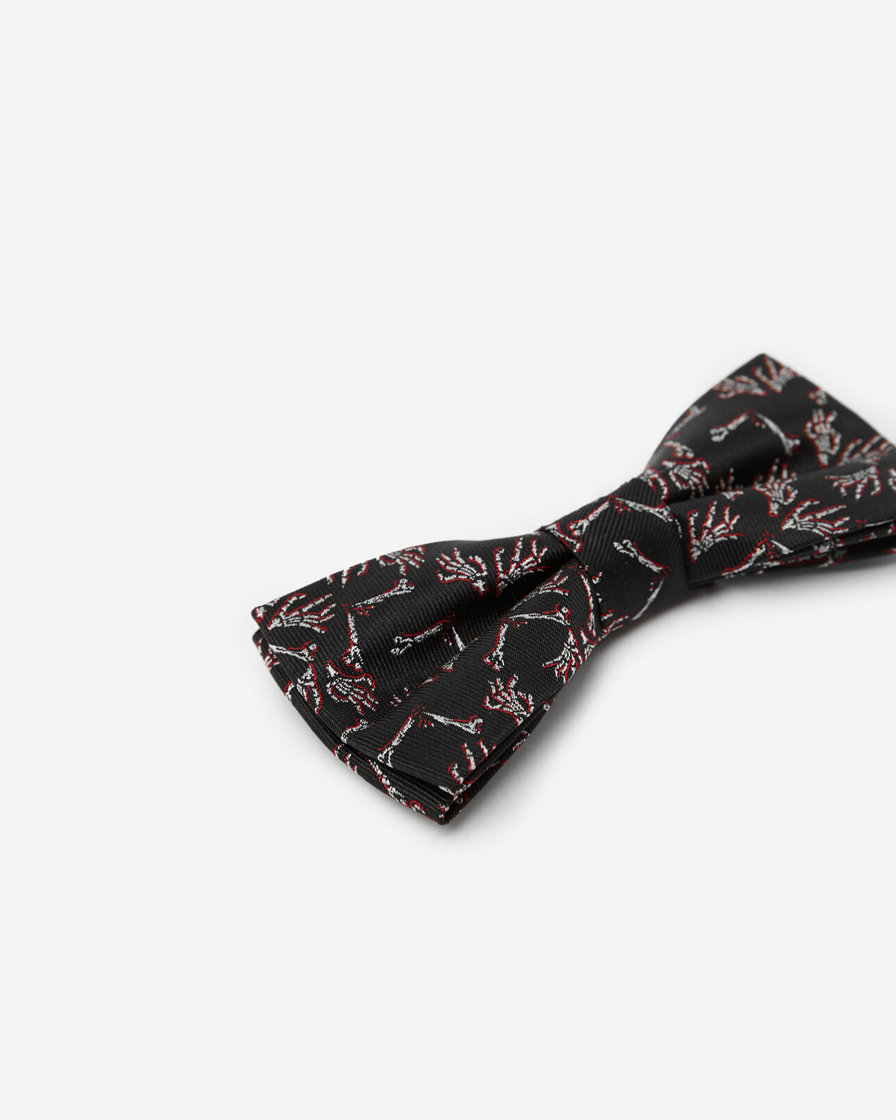 The Kooples HOMME BLACK nœud papillon en soie motif main de squelette