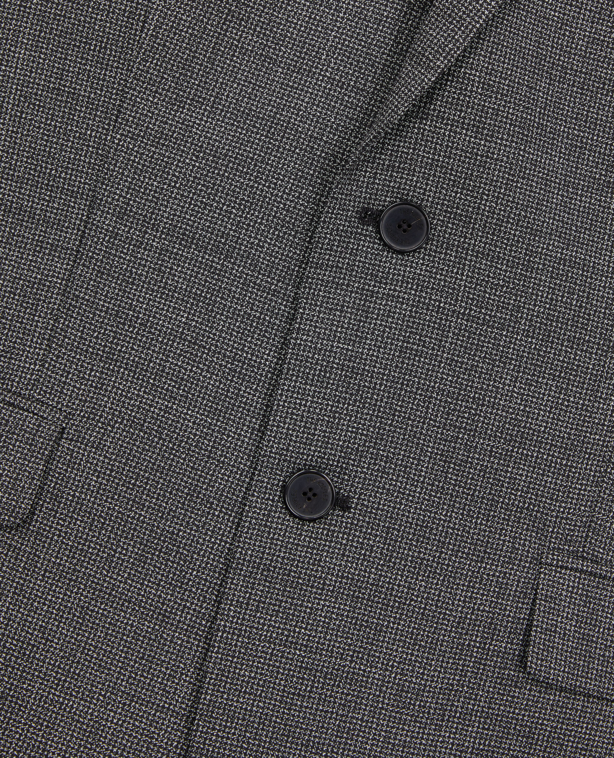 Chaqueta traje negra lana micromotivos, BLACK-ECRU, hi-res image number null