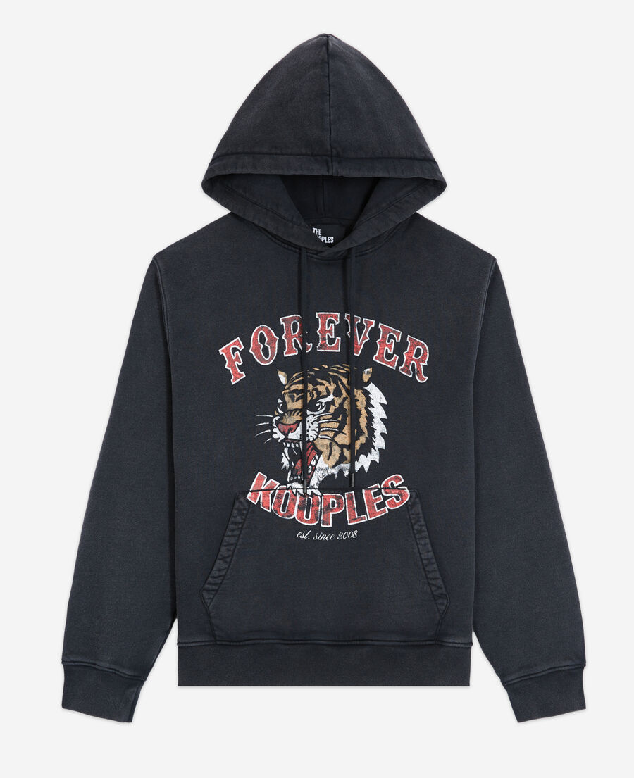 black sweatshirt with screen print
