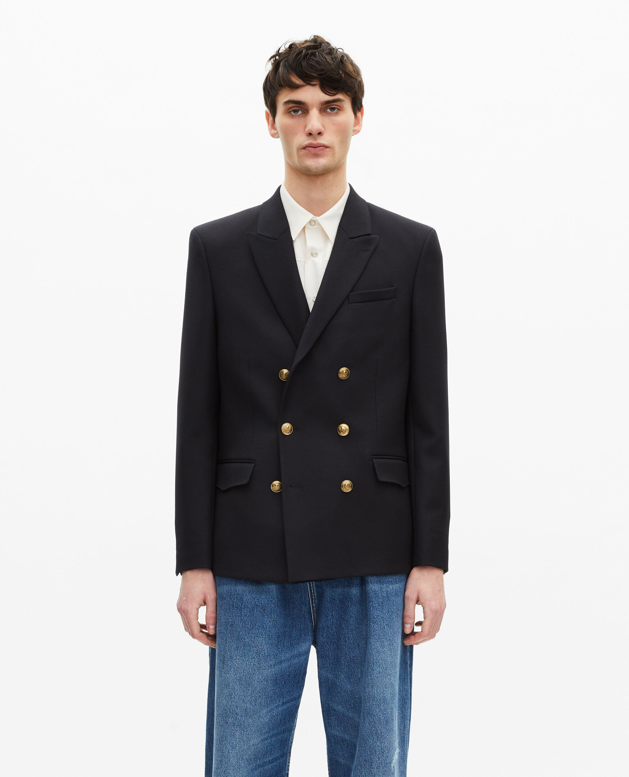 Navy blue wool jacket, DARK NAVY, hi-res image number null