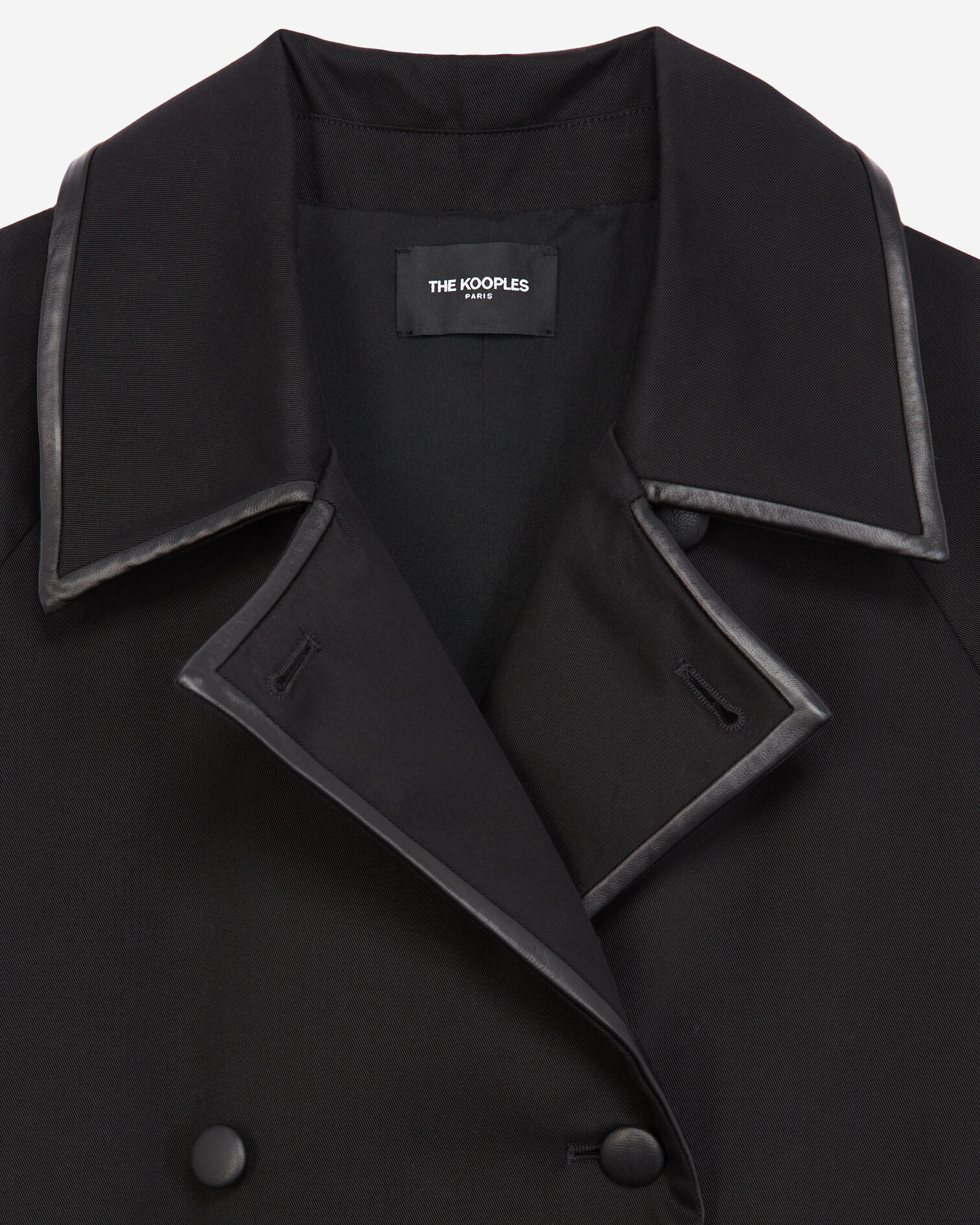 Black cotton trench coat, BLACK, hi-res image number null
