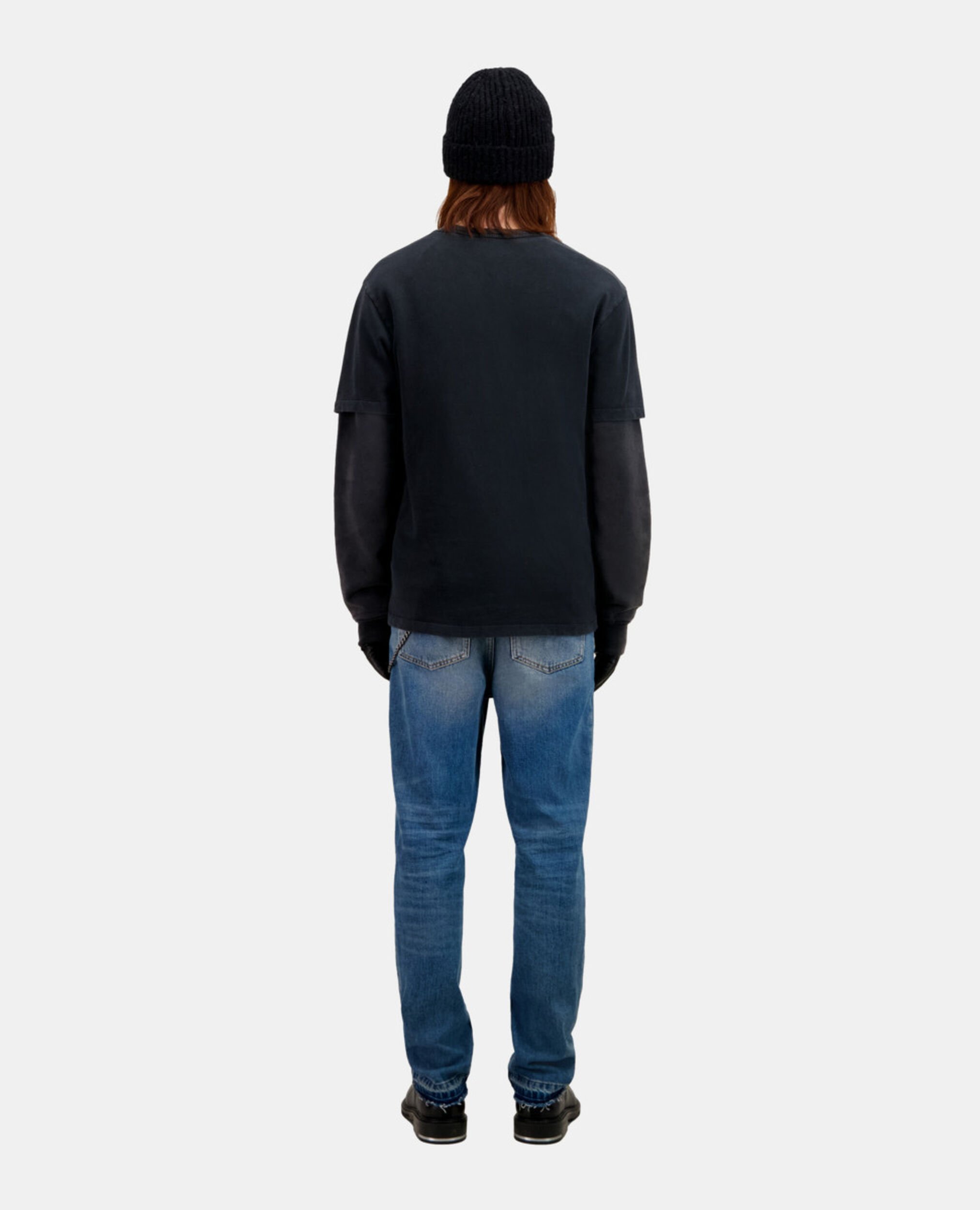 Schwarzes T-Shirt Herren mit „Cobra“-Siebdruck, BLACK WASHED, hi-res image number null