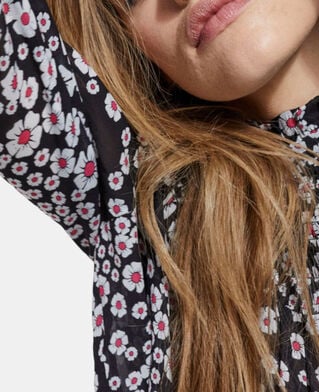The Kooples FEMME BLACK / PINK top fleuri